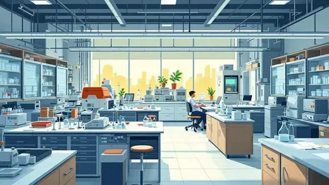 Modern uk laboratory empty workstations unused scientific equipment life sciences skill gap