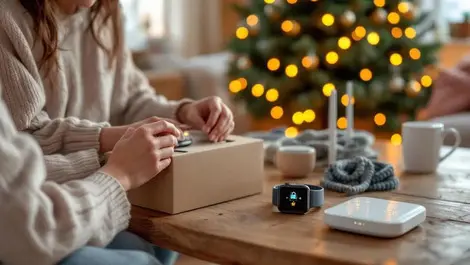 Cozy european living room xmas unboxing smart home gadgets