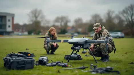 British army instructor students university field military drones