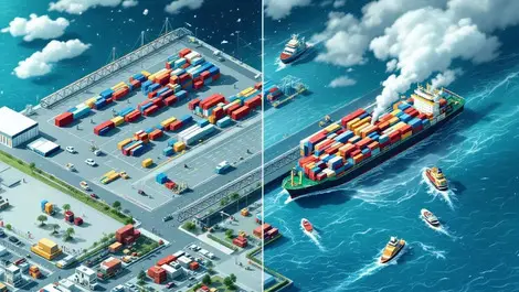 Melbourne container port risk ai monitoring calm vs congested