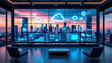 Spanish it ops room hybrid cloud security city skyline